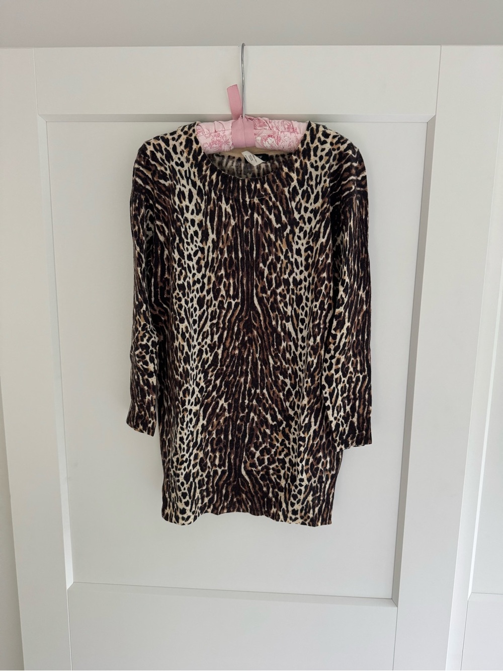 J. Crew Leopard Print Merino Wool Sweater - Brown & Cream XS